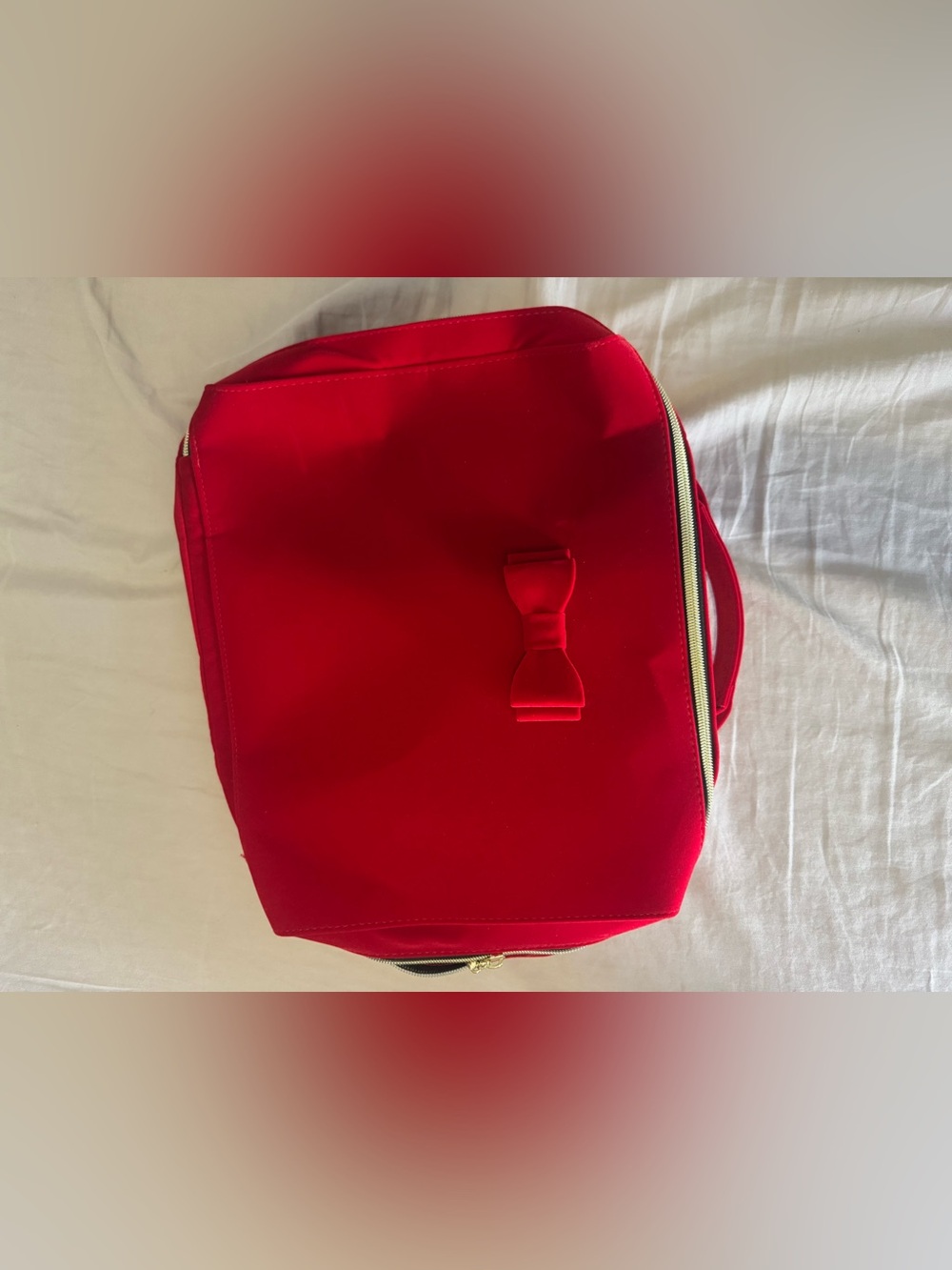 Estee Lauder Red Cosmetic Pouch with Gold Zip
